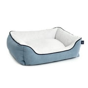 Gap Washed Denim Cuddler Pet Bed, Organic Cotton Cover with Polyester Sherpa inner, Small 20 x 18, Light Blue