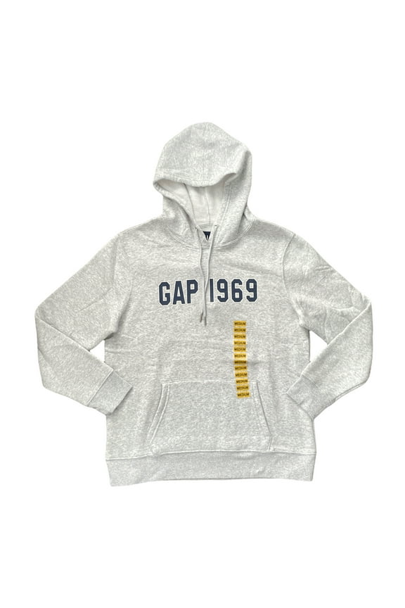 Women's 1969 Logo Lightweight Fleece Pullover Hoodie W/ Kangaroo Pocket (Heather Grey, M)