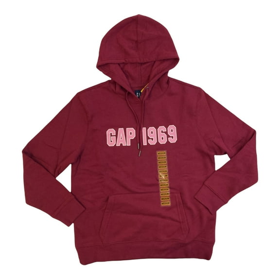 Gap Women's 1969 Logo Lightweight Fleece Pullover Hoodie W/ Kangaroo Pocket (Sugar Plum, S)