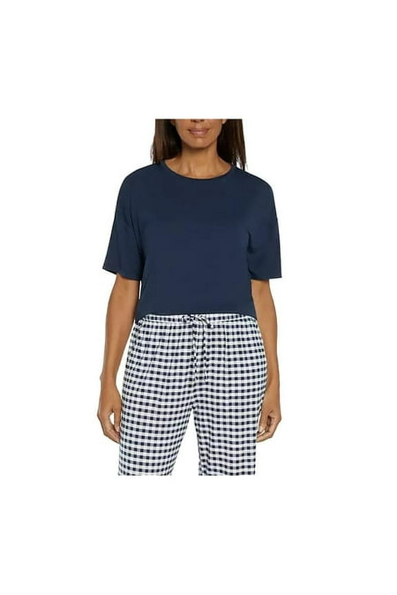 Women's 2 Piece Pajama Set in Blue Size Medium