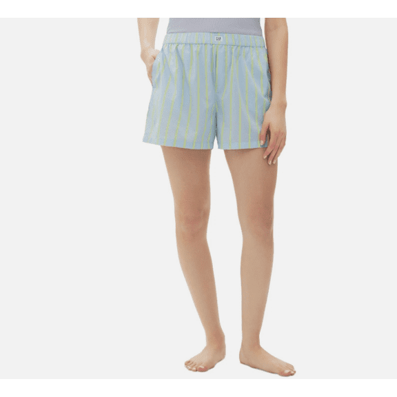 Gap Women's Cotton Modal Blend Sleep Shorts, Pure Blue Large