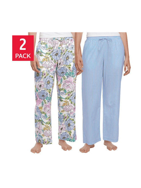 Women's Cotton PJ Pant, 2-pack Blue XL