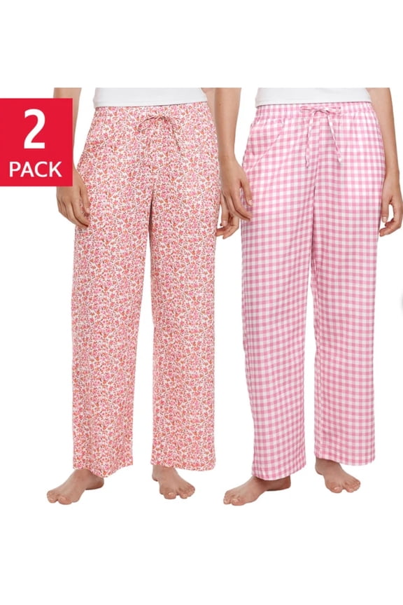 Women's Cotton PJ Pant, 2-pack Pink Size M
