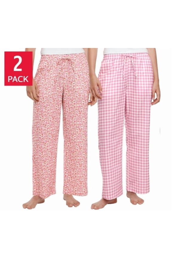 Women's Cotton PJ Pant, 2-pack Pink Size XL