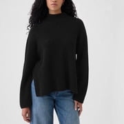 Gap Womens Crew Neck Ribbed Knit Sweater Black XXL