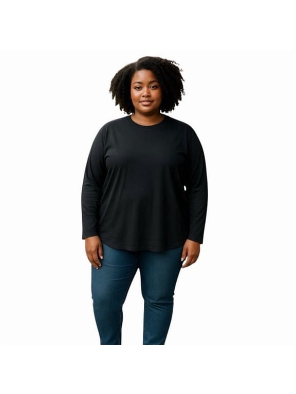 Women's Drop Shoulder Black Top Size XXL