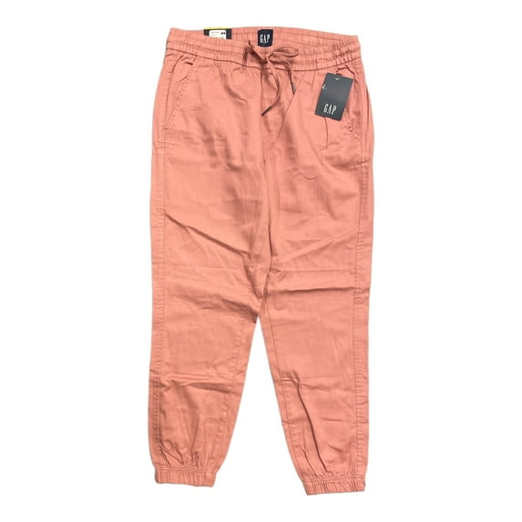 Gap Women's Elastic Waistband 27" Twill Jogger Pants With Pockets (Desert Quartz, XL)