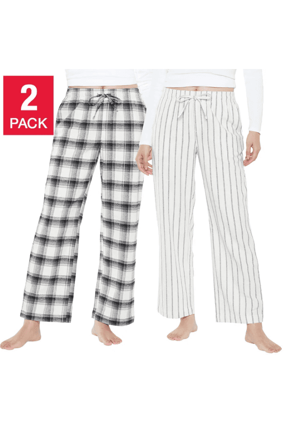Women's Flannel Pajama Pants, 2-pack Cream