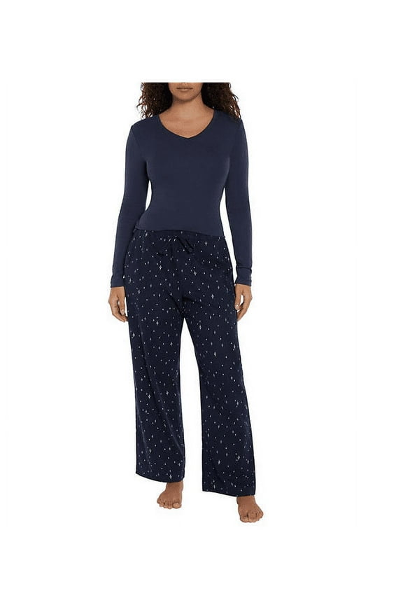 Women's Flannel Pajama Set Midnight Stars Small