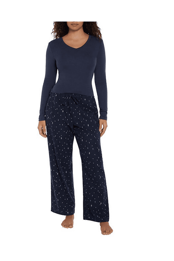 Women's Flannel Pajama Set Midnight Stars XL