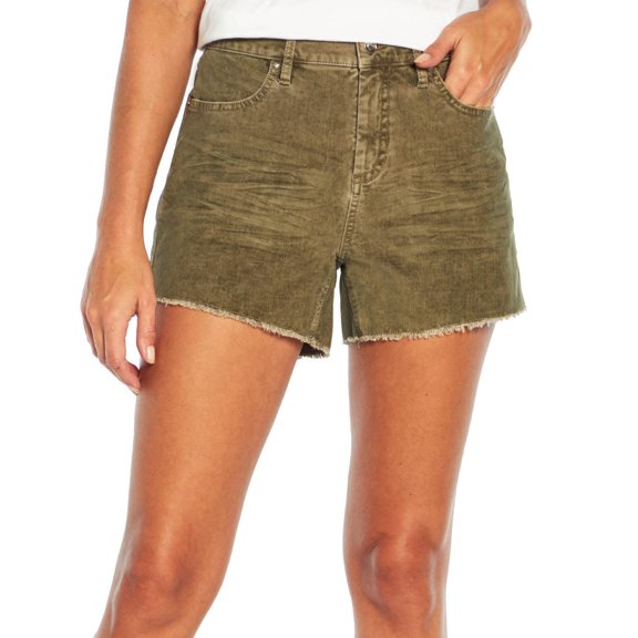 Gap Women's Frayed Hem 4" Inseam Buttoned Closure Corduroy Short (Vetiver, 16)