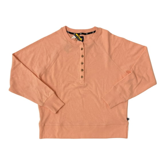 Gap Women's Henley Sweatshirt Peach Melba, Size Small