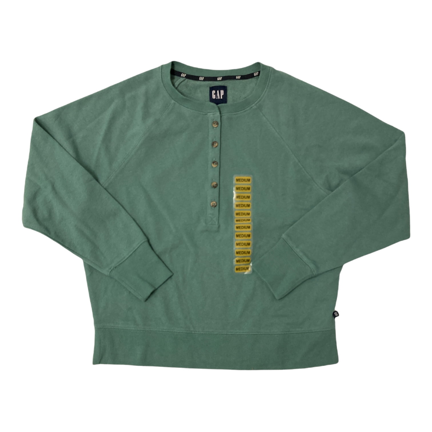 Gap Women's Henley Sweatshirt Sagebrush Green, Size Large