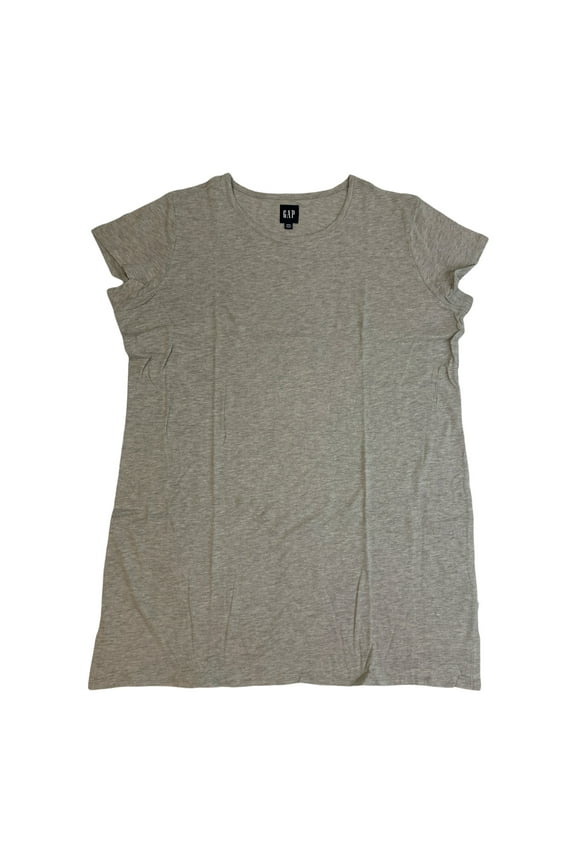 Women's Knee Length Relaxed Fit Lightweight T-Shirt Dress (Heather Grey, S)