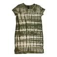 thumbnail image 1 of Gap Women's Knee Length Relaxed Fit Lightweight T-Shirt Dress (Olive Stripe Tie Dye, XL), 1 of 2
