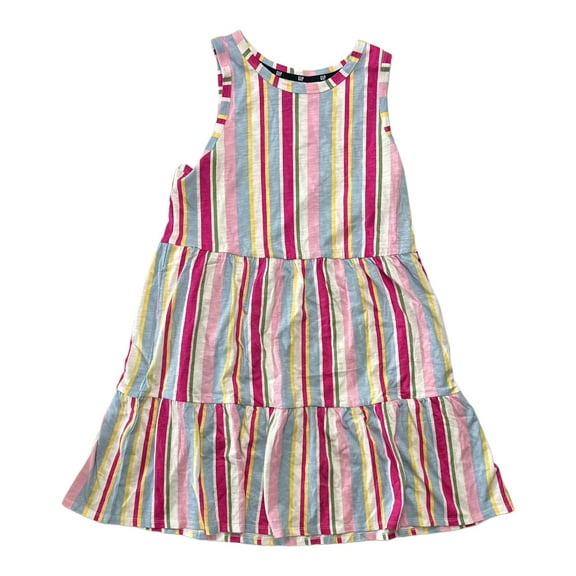 Gap Women's Lightweight Tiered Layered Sleeveless Summer Dress (Multi Stripe, XS)