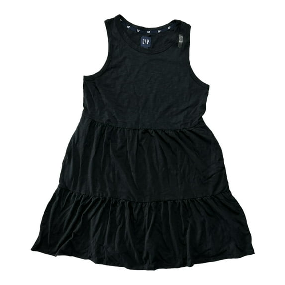 Gap Women's Lightweight Tiered Layered Sleeveless Summer Dress (True Black, XS)