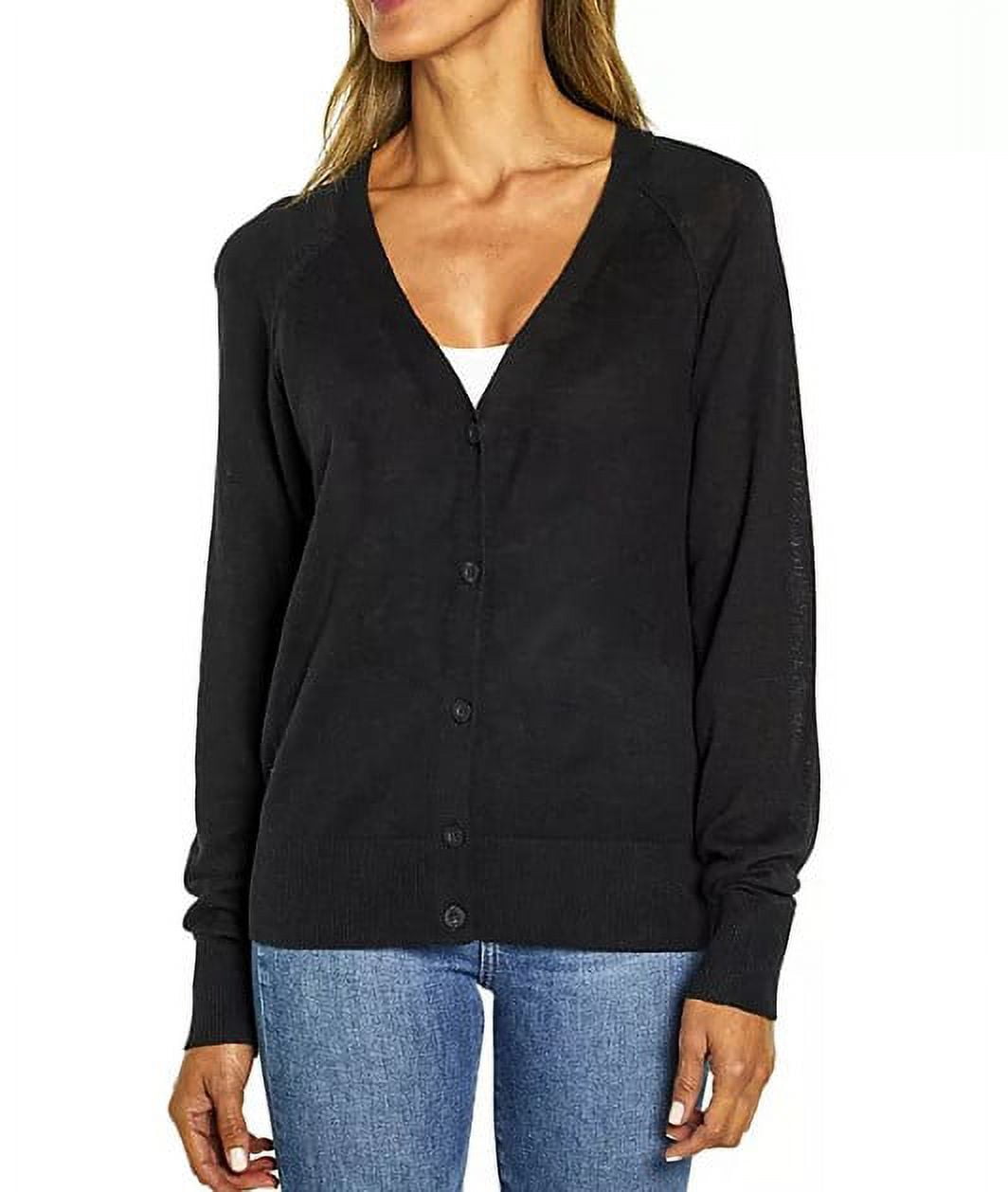 Ladies black v neck cardigan best sale
