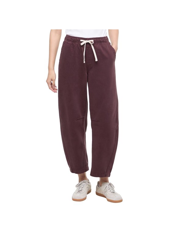 Women's Pull-On Pant, Drawstring Waist, Cotton Blend, Dark Purple, XL