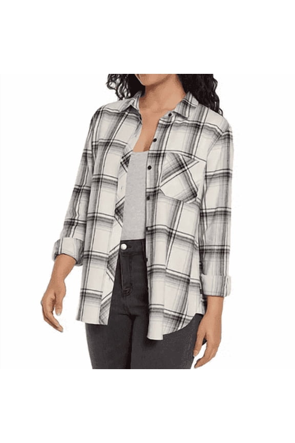 Women's Relaxed Fit Flannel Deema Plaid, Size Large