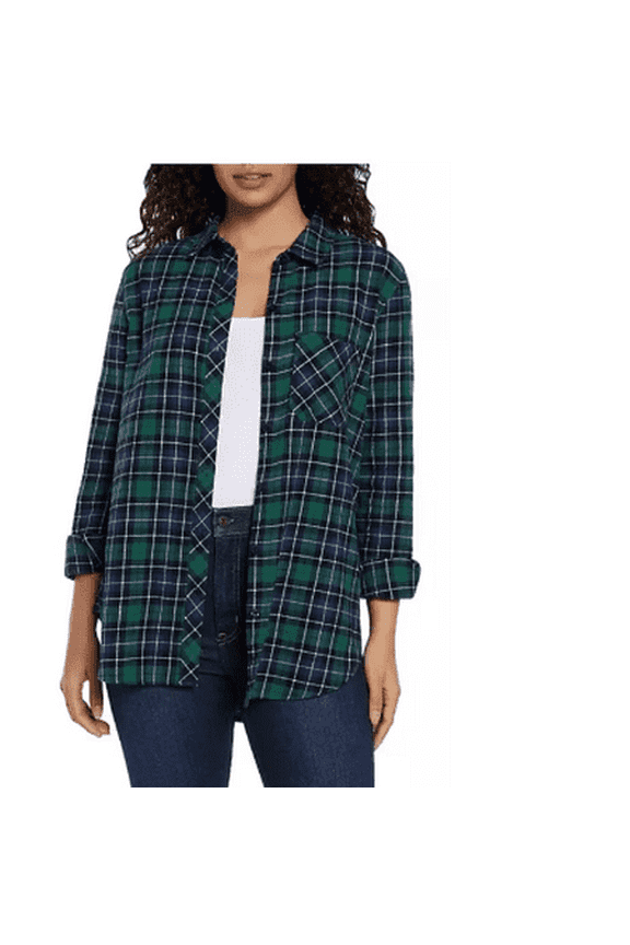 Women's Relaxed Fit Flannel Nixie Plaid Size Large