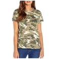 thumbnail image 1 of Gap Women's Relaxed Fit Short Sleeve Cotton Slub Basic Tee (Olive Camo, XXL), 1 of 1