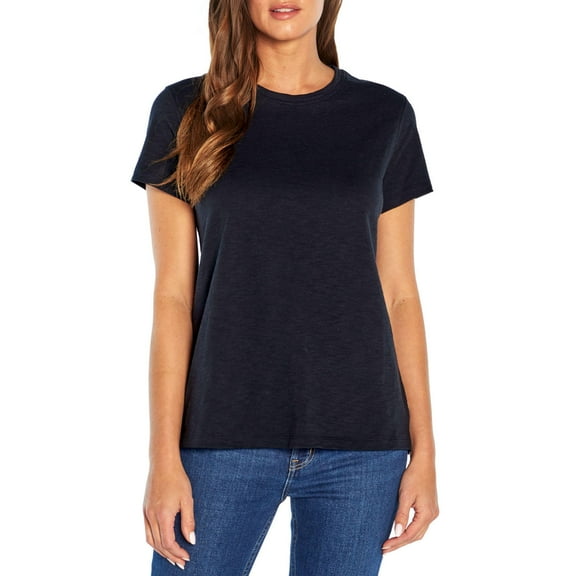 Gap Women's Relaxed Fit Short Sleeve Cotton Slub Basic Tee (True Black, XL)