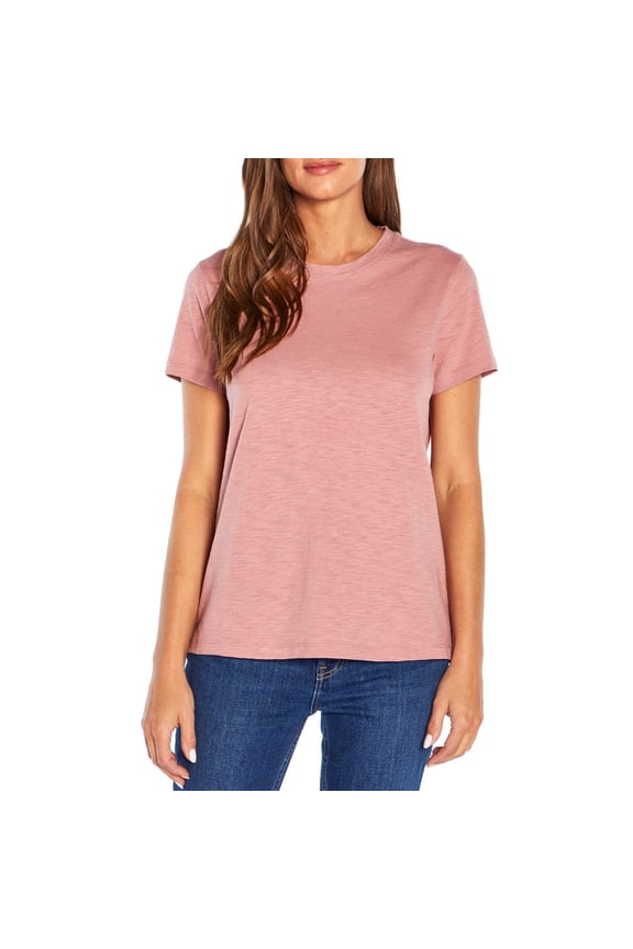 Women's Relaxed Fit Short Sleeve Cotton Slub Basic Tee