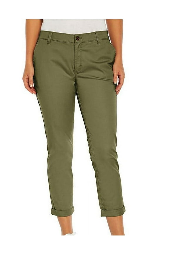 Women's Relaxed Girlfriend Cuffed Twill Pant (Clover, 8)