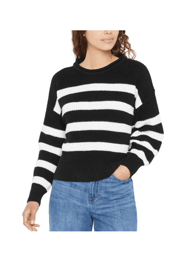 Women's Roll Neck Sweater Black Large