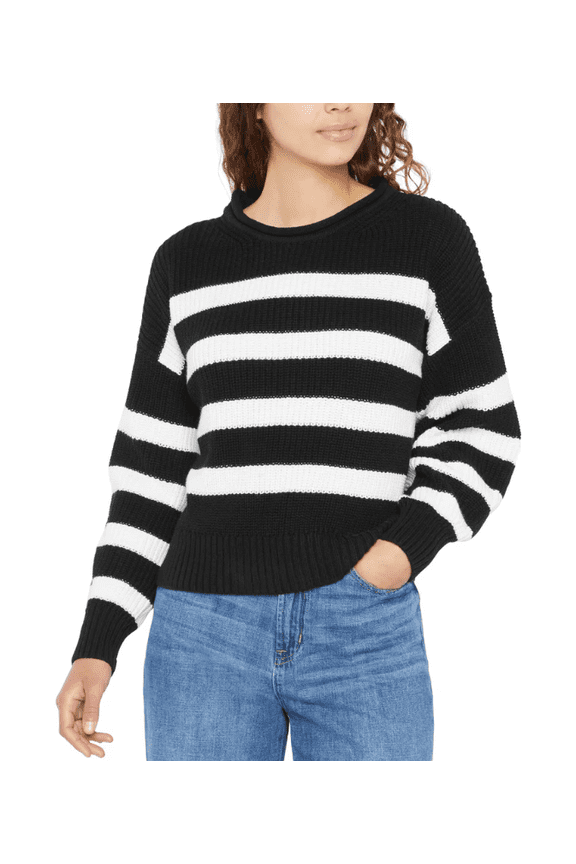 Women's Roll Neck Sweater Black Medium