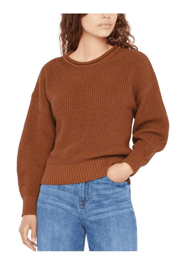 Women's Roll Neck Sweater Brown XXL