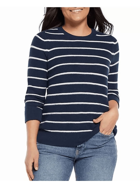 Women's Seedstitch Sweater Midnight Stripe XXL