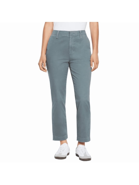 Women's Stretch Cotton Slim Ankle Pants, Blue, 10