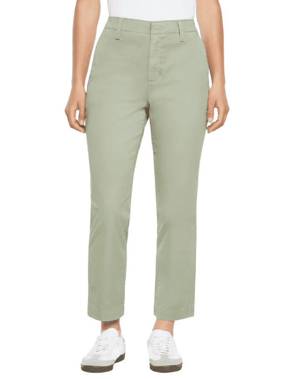 Women's Stretch Cotton Slim Ankle Pants, Green, 8