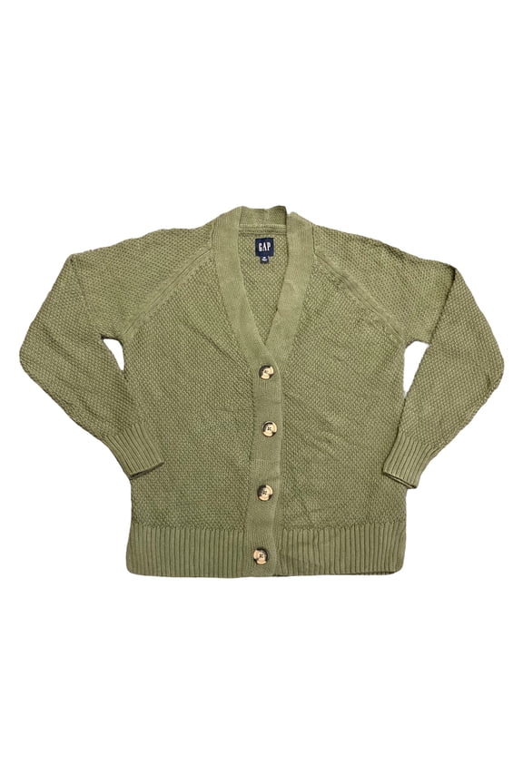 Women's Soft Knit Button Front Relaxed Fit Cardigan (Four Leaf Clover, XS)