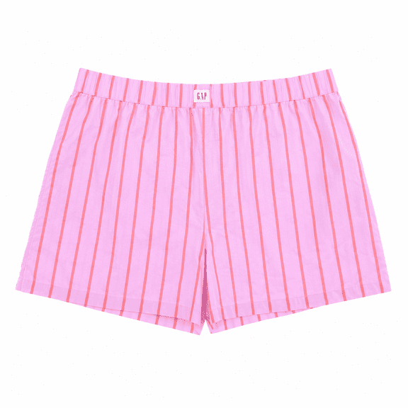 Gap Women's Stripe Boxer Sleep Shorts, Pink Large