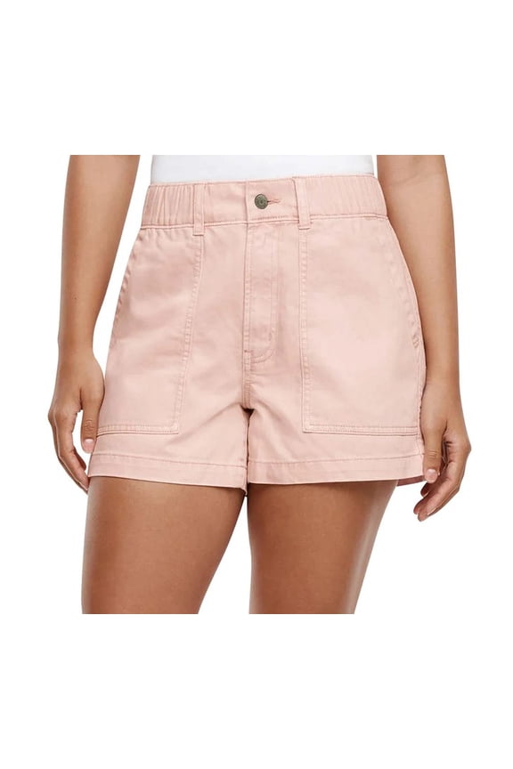 Women's Twill Shorts, Pink , Small Shorts