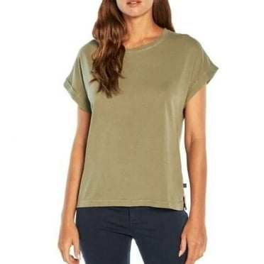 Gap Women's Washed Short Sleeve T-Shirt Green Size XXL