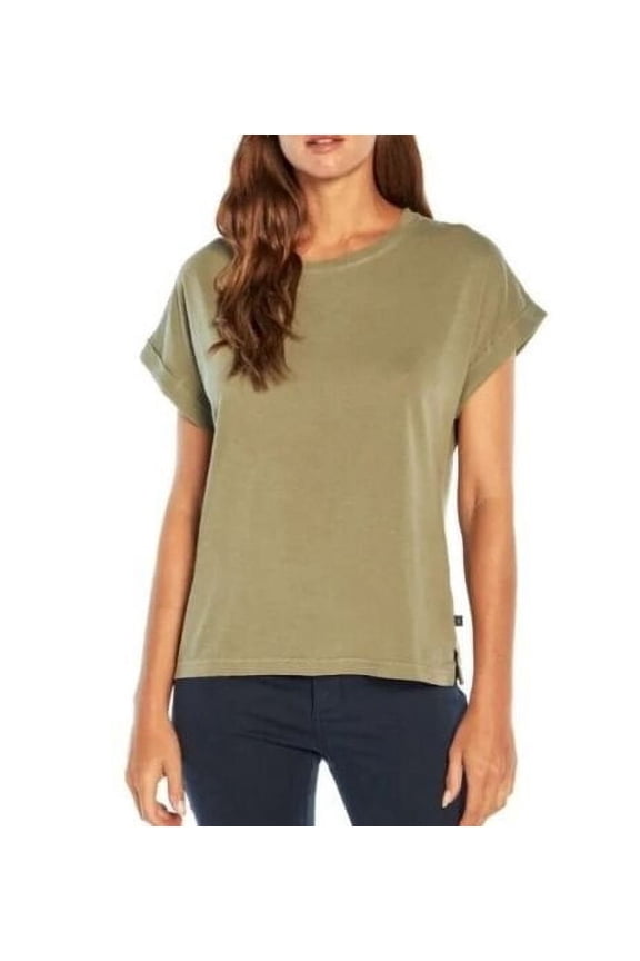 Women's Short Sleeve Relaxed Fit Washed Fashion Tee (Vetiver, XXL)