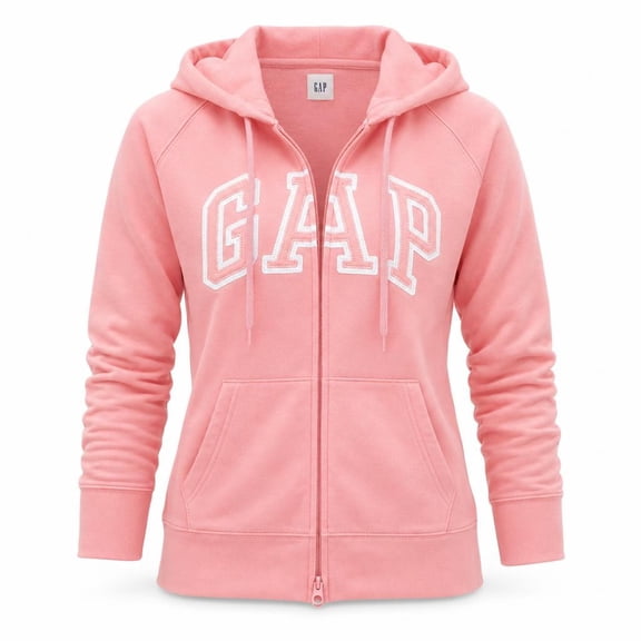 Gap Women's logo zip-front hoodie with Logo, promenade pink, Size: S