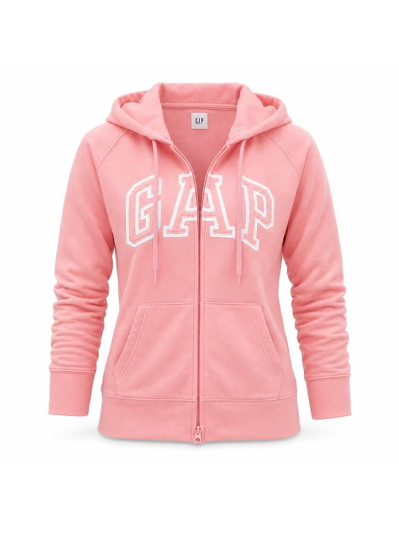 Women's logo zip-front hoodie with Logo, promenade pink, Size: S