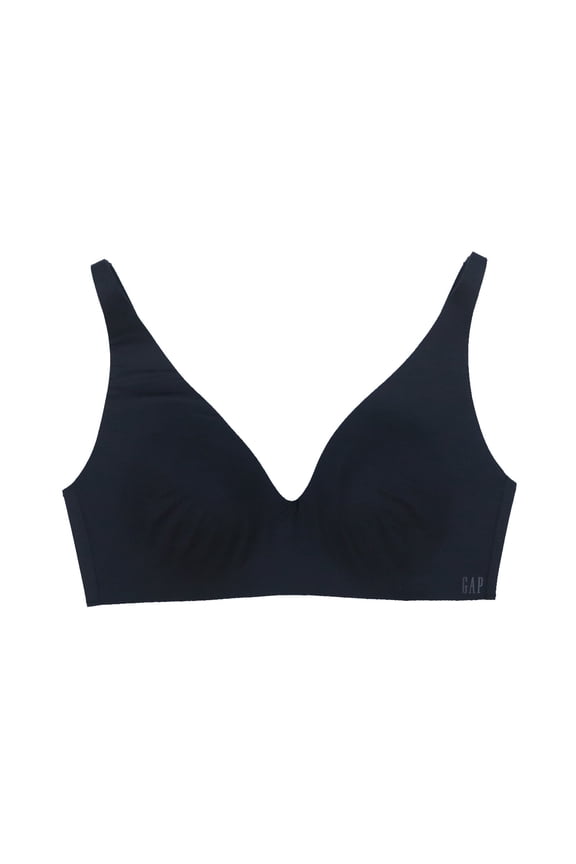 Womens Everyday Essentials Wirefree Bra Comfort Support Solid True Black New