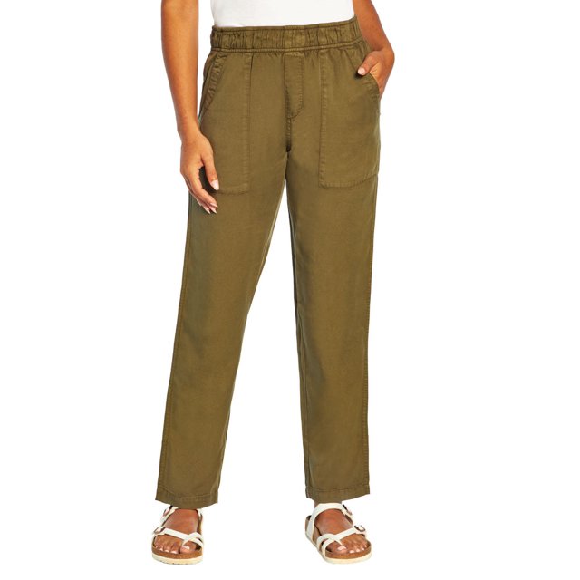 Gap Womens Pull On Tencel Pant (Olive Night, XL)