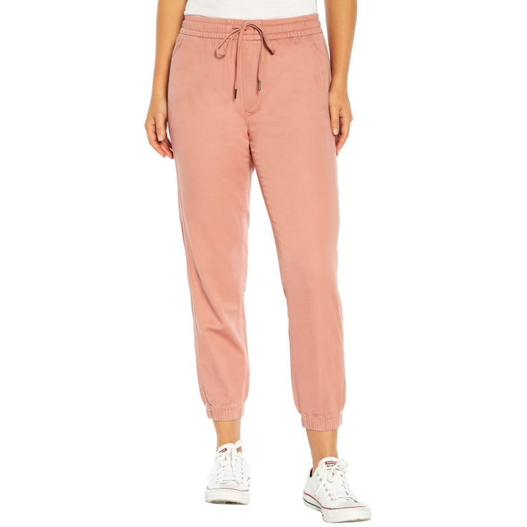 Gap Women s Elastic Waistband 27 Twill Jogger Pants With Pockets Desert Quartz L Walmart