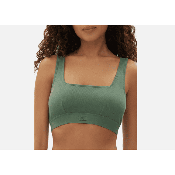 GapBody Logo Comfort Square-Neck Bralette Women's Dark Forest, Large