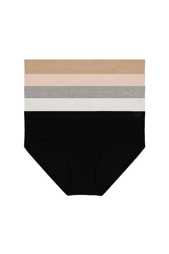 Body Women's 5-Pack Seamless Stretch Full Back Coverage Hipster Underwear (Navy/Grey/Nude/White/Pink, XXL)
