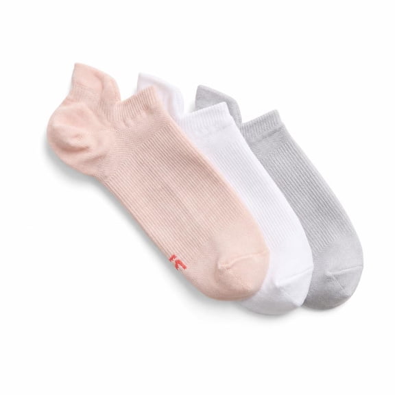 GapFit: 3 Pack Ankle Socks, White/Grey/Pink, One Size