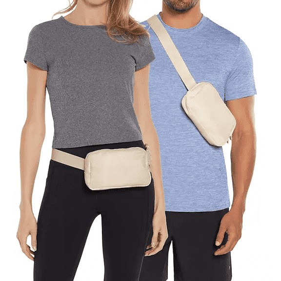 Gap Unisex Fanny Pack, Polyester, Off-White