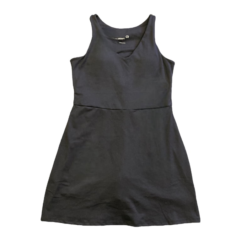 GAPFit Women's Moisture Wicking Shelf Bra Active Tank Dress (True Black, XXL)